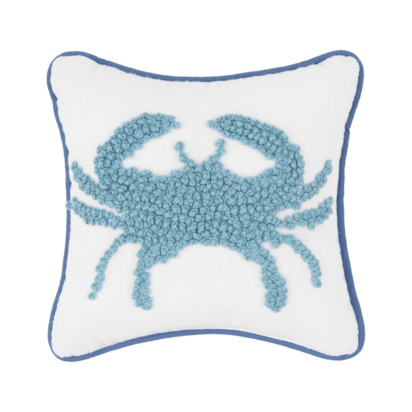 Coastal Crab French Knot Mini Throw Pillow