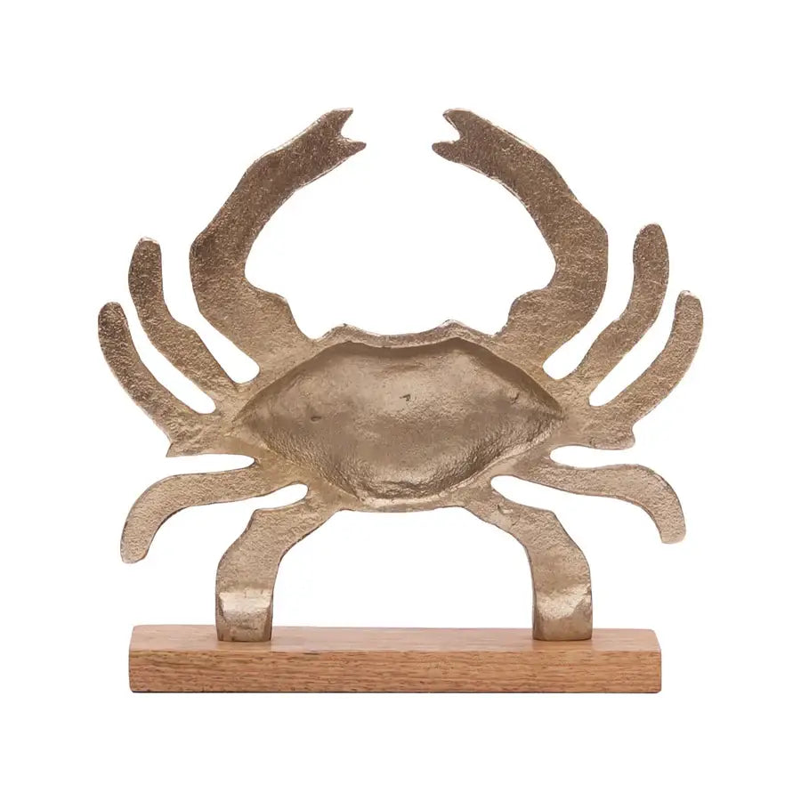Coastal Metal Crab Decorative Figurine
