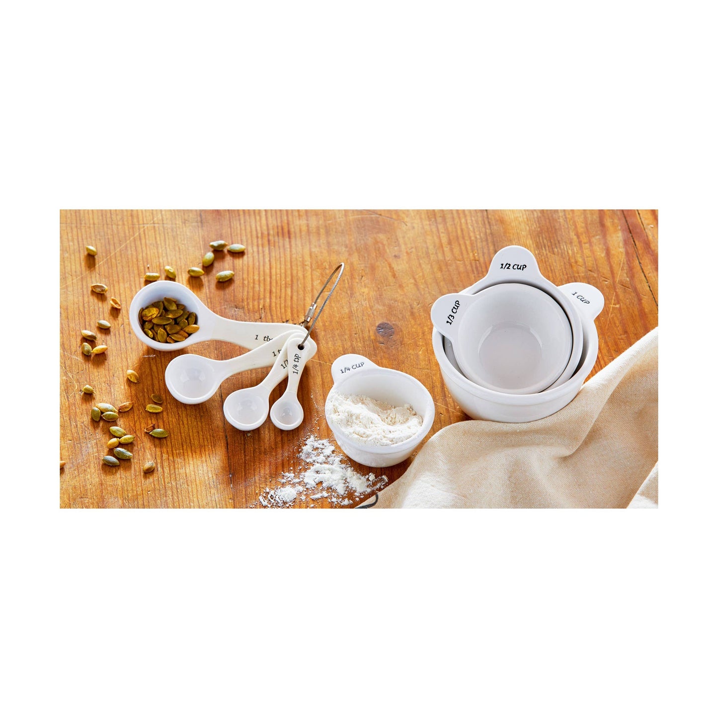 Measuring Spoon Set/4 White Stoneware