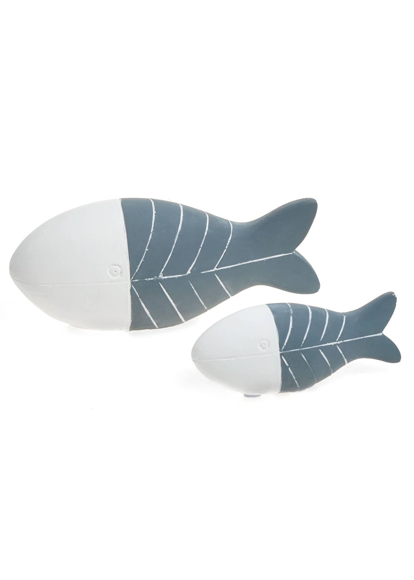 DECO LG FISH CMT GREY/WHITE 7.5X3