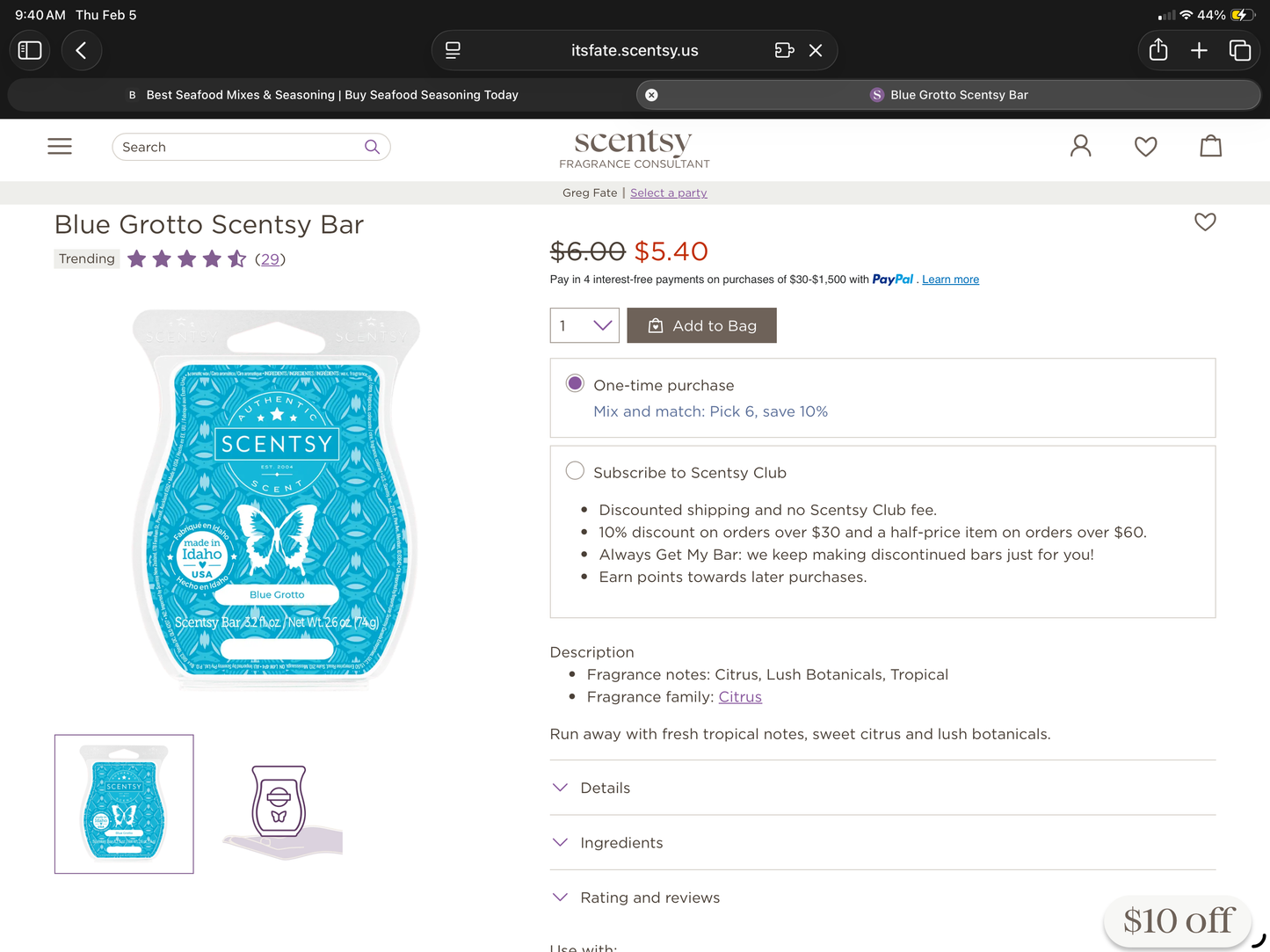 Scentsy - Blue Grotto