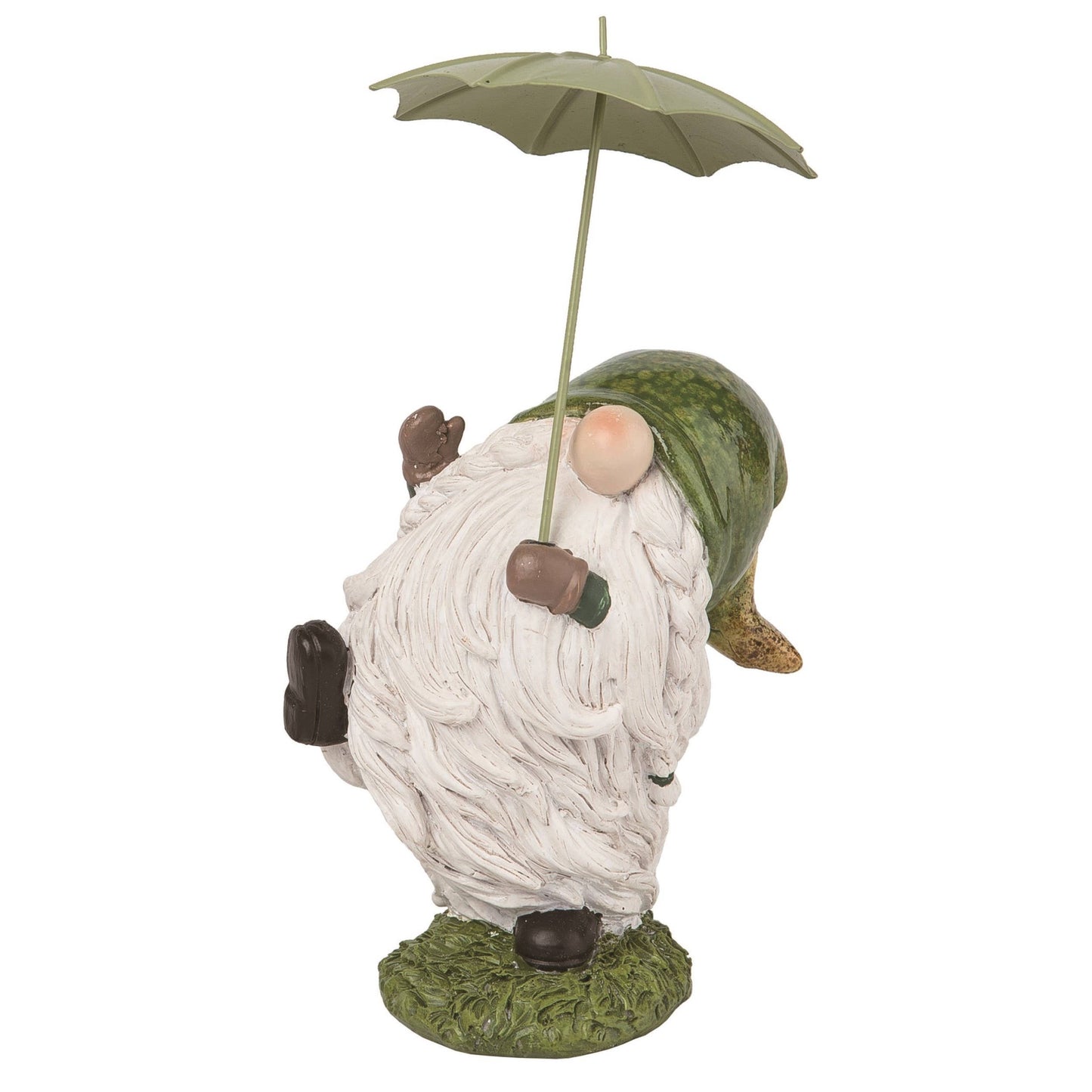 Resin 4.25" White Spring Rainy Day Gnome Figurine