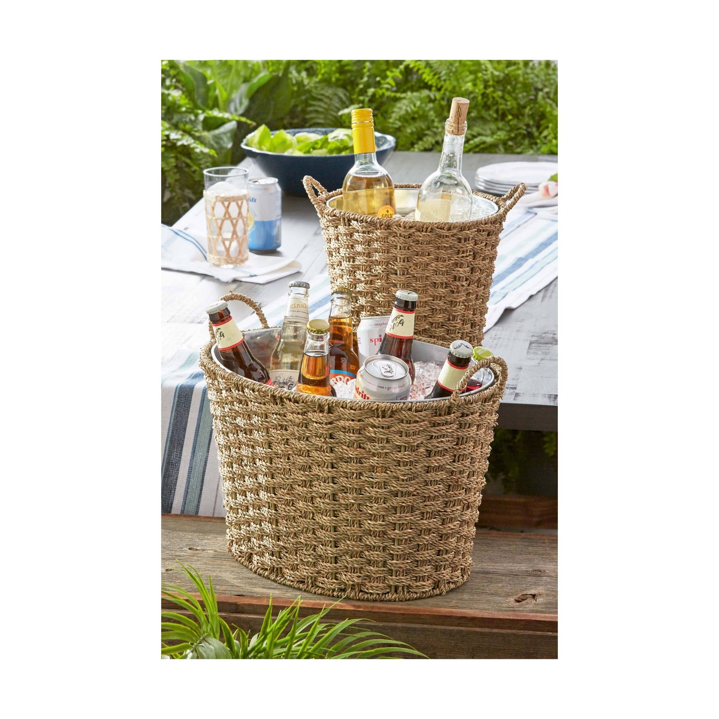 Seagrass Basketweave Icebucket Natural Everyday
