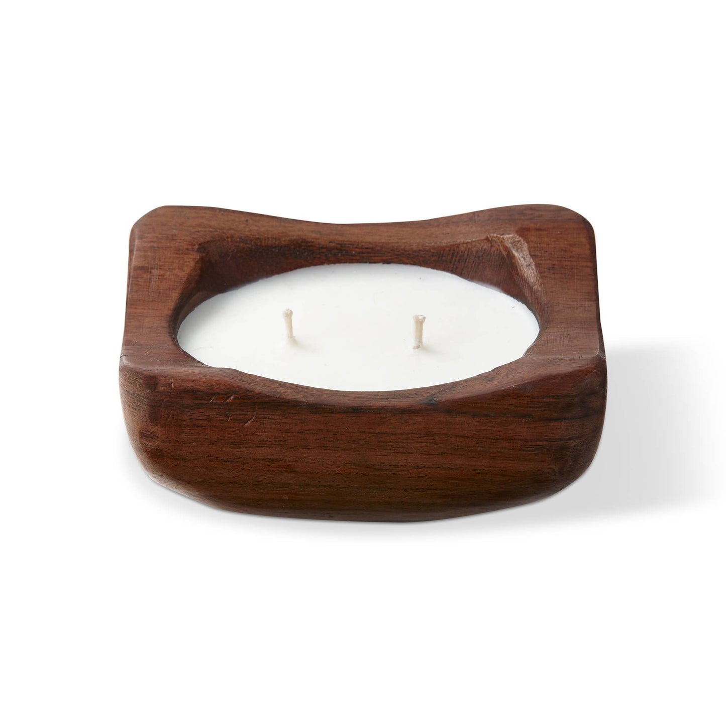 Flora Wood Candle Brown Teak