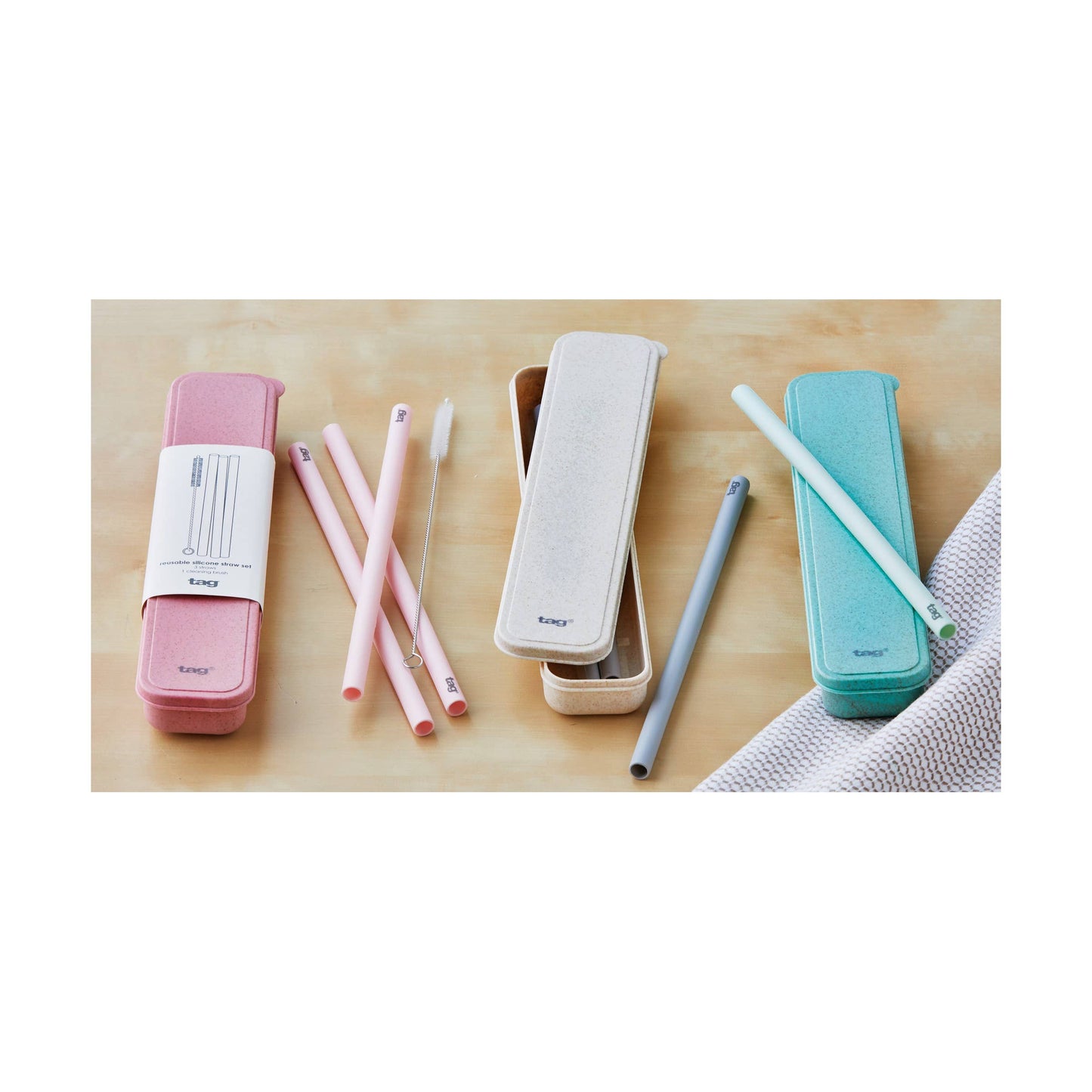 Reusable Silicone Straw Set Multi Silicone Summer