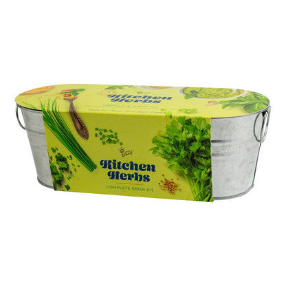Galvanized Windowsill Kitchen Herb Grow Kit – Indoor Gift