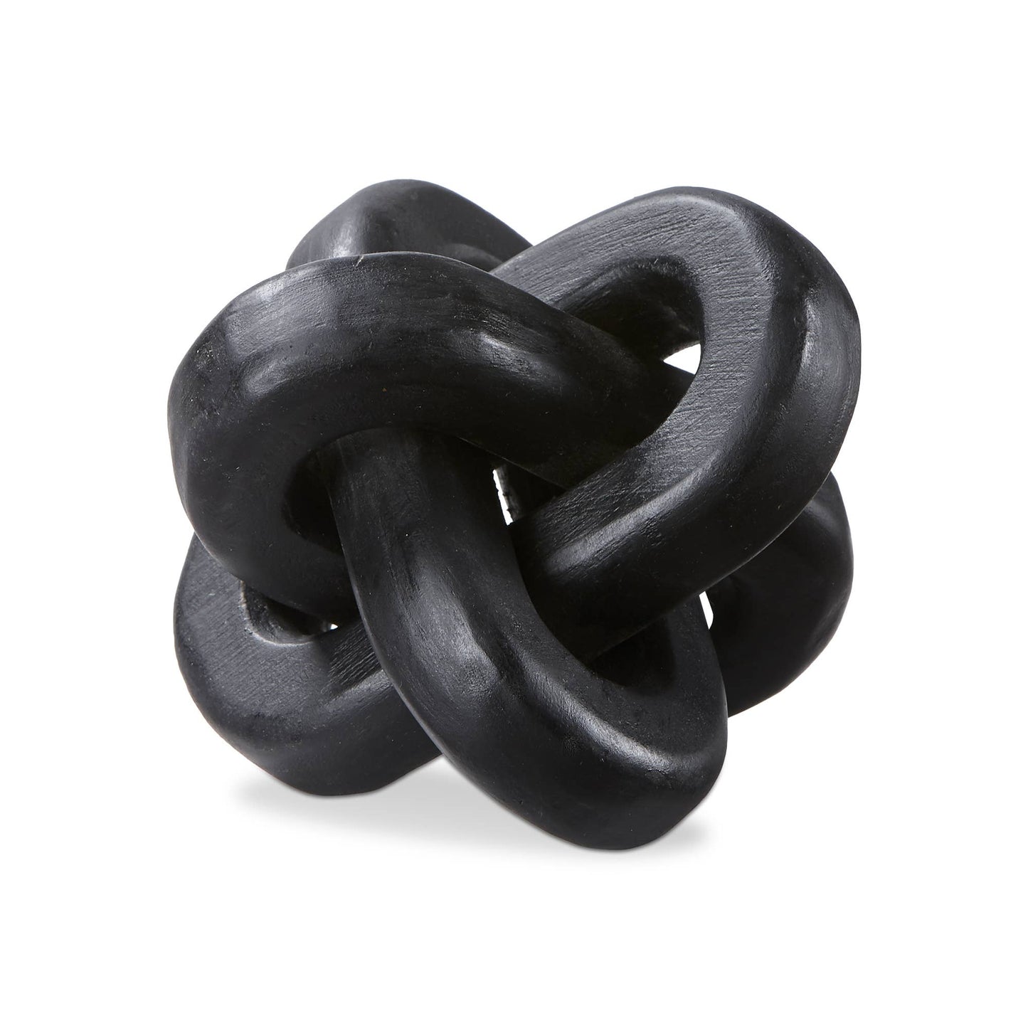 Forever Knot Sculpture Black Mango Wood