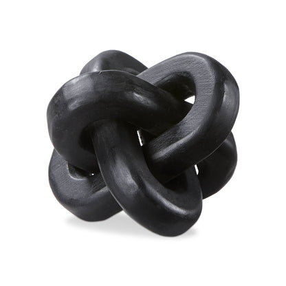 Forever Knot Sculpture Black Mango Wood