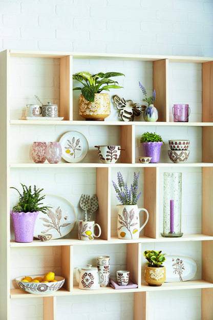 Ruffle Rim Planter Large Lavender Terracotta Spring
