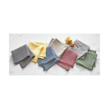 Tag Textured check Dishcloth Set of 2 Yellow Cotton