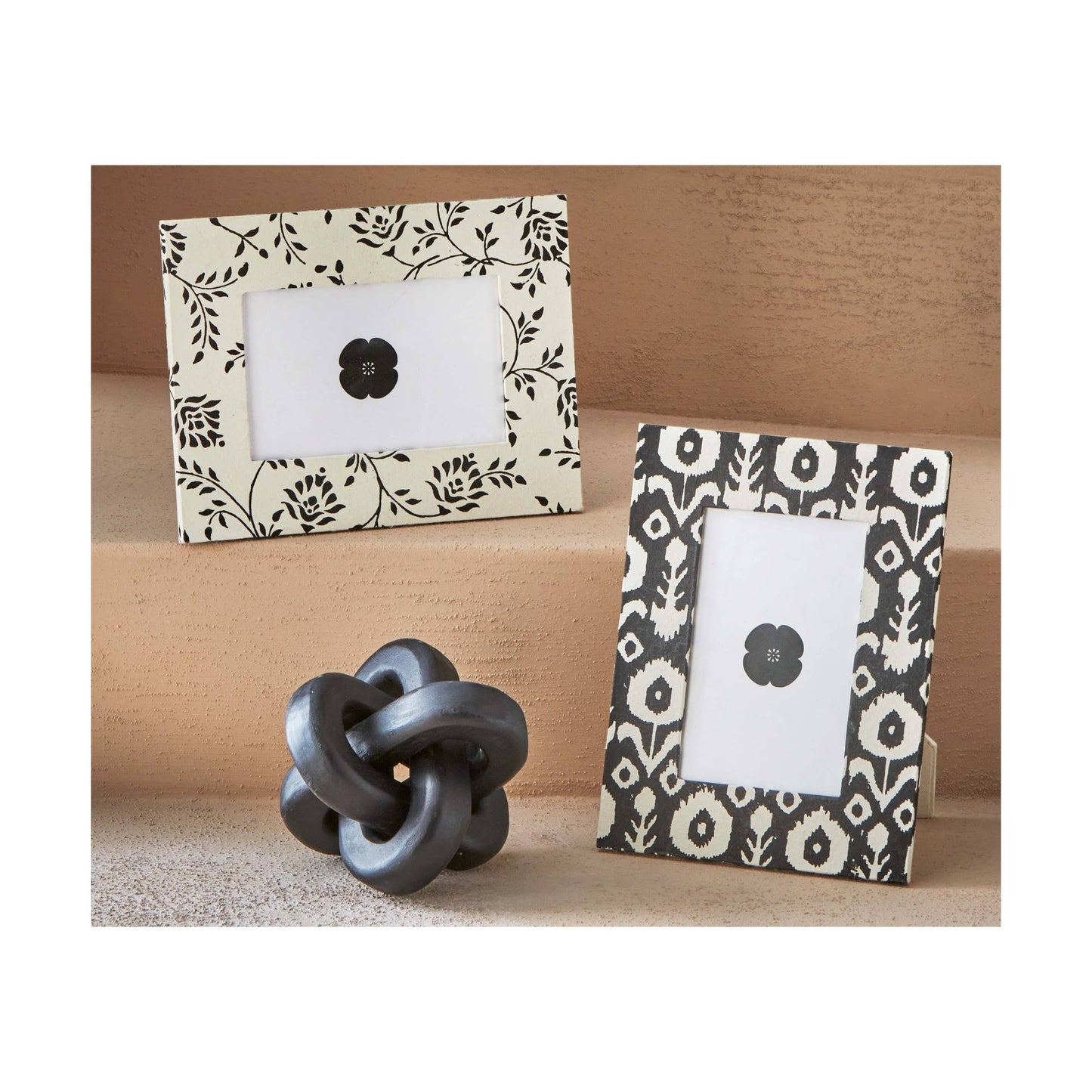 Forever Knot Sculpture Black Mango Wood