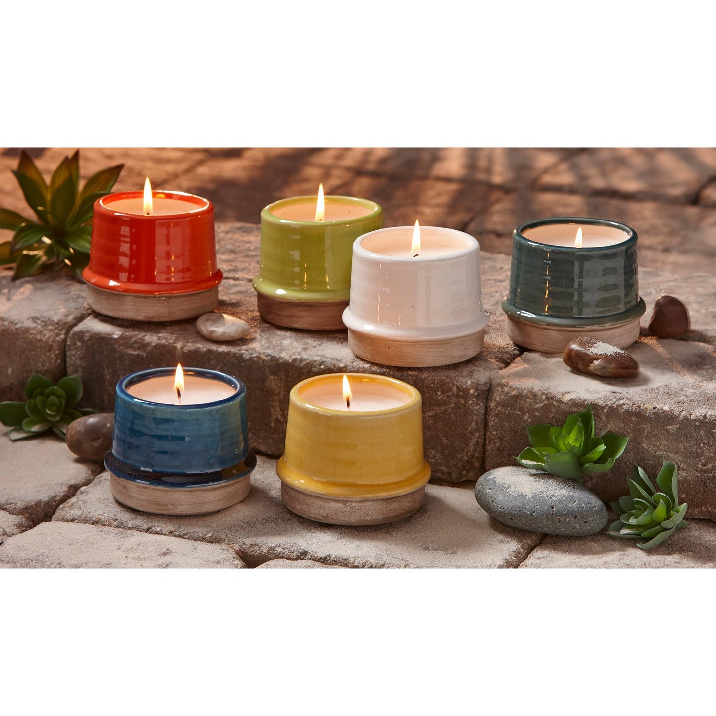 Radius Citro Candle Pot Yellow Stoneware Summer