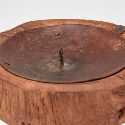Primitive Wood Candle Holder Set