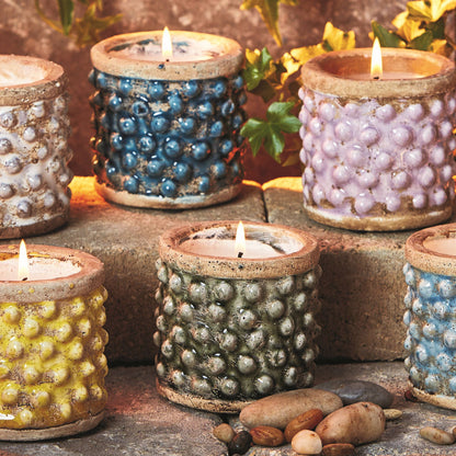 Hobnail Citronella Candle Lavender Terracotta
