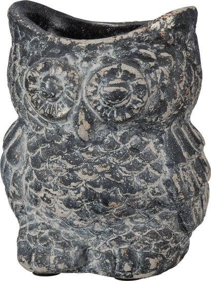 Cement Owl Planter Set
