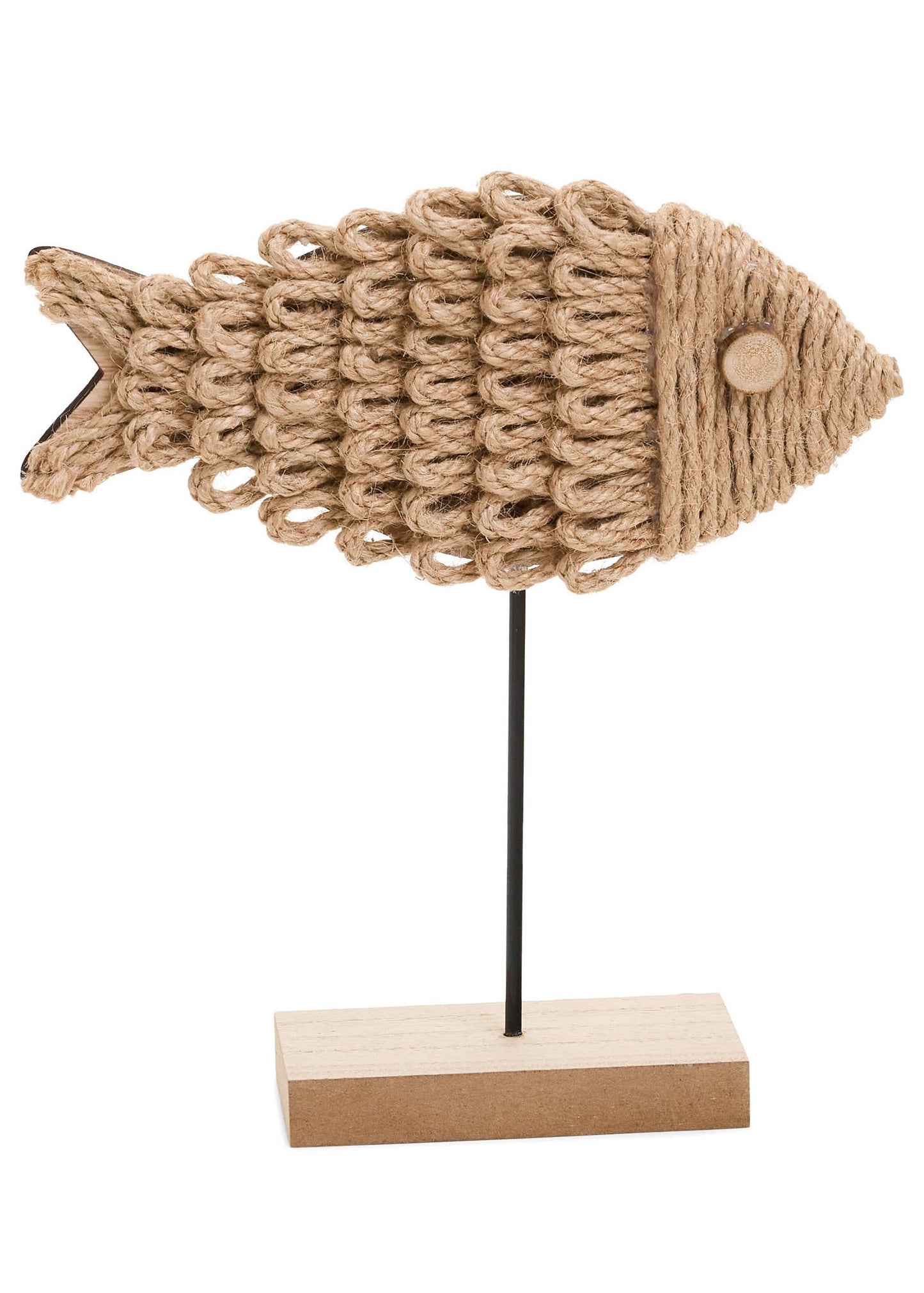 DECO FISH WOOD/JUTE NATURAL 7X8