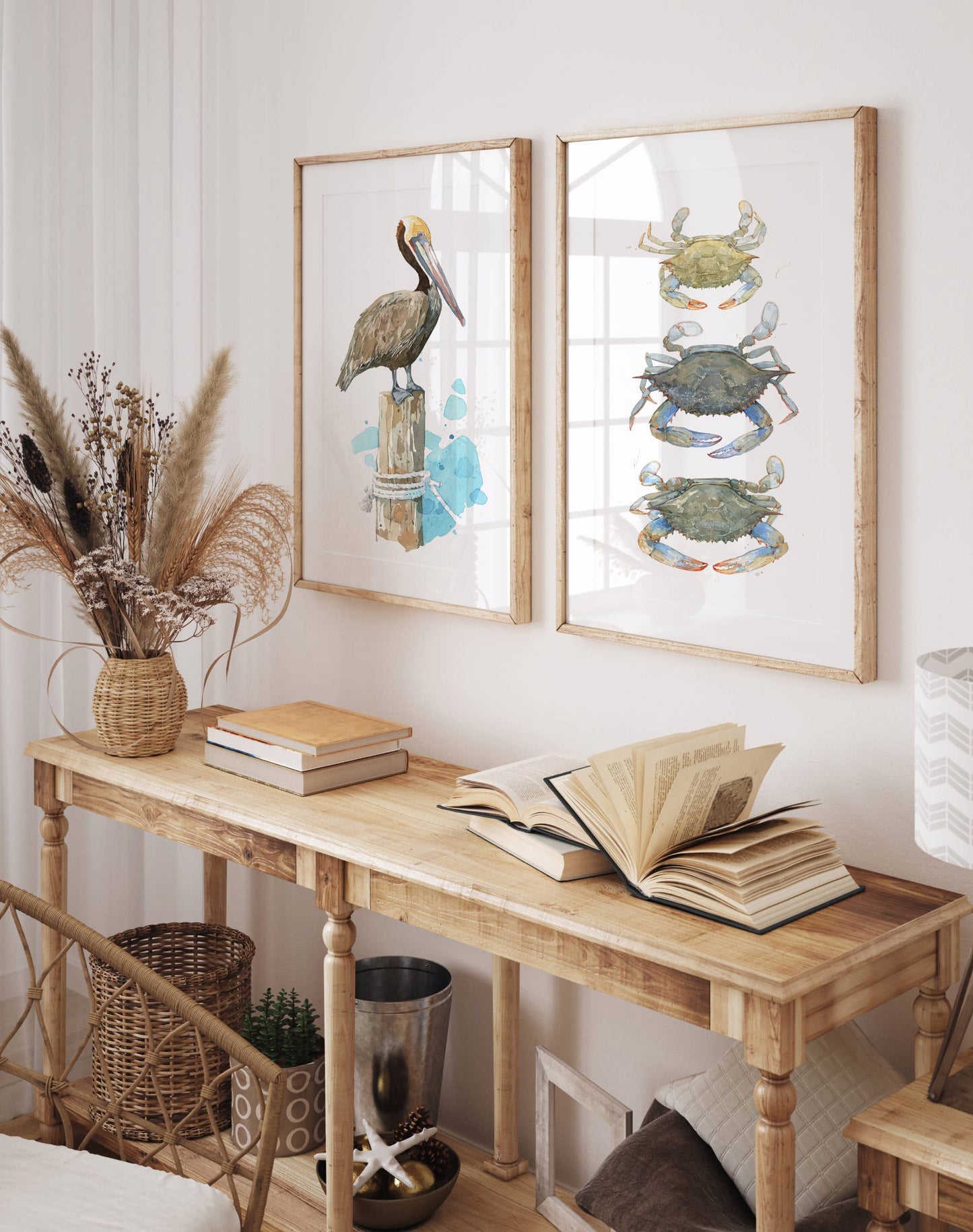 Blue Crabs Watercolor Painting Print