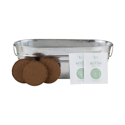 Galvanized Windowsill Kitchen Herb Grow Kit – Indoor Gift