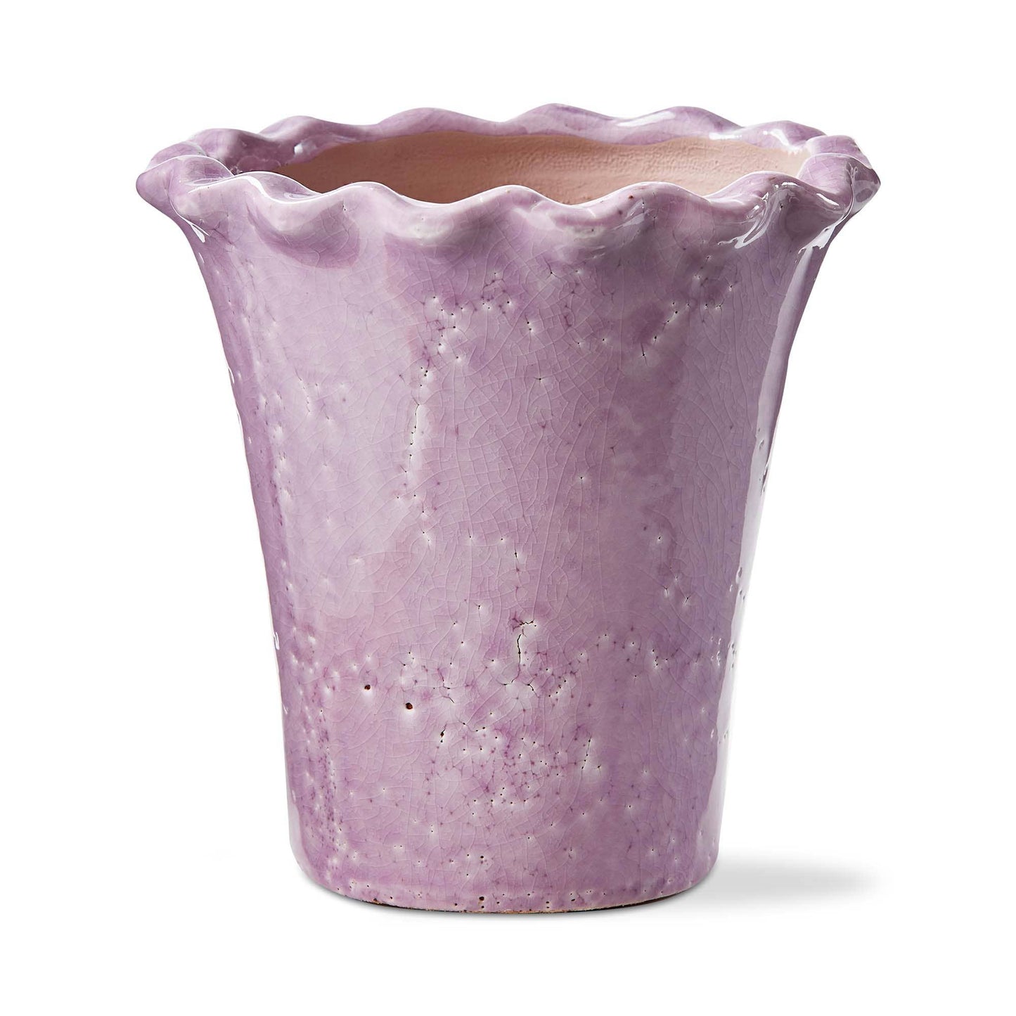 Ruffle Rim Planter Large Lavender Terracotta Spring