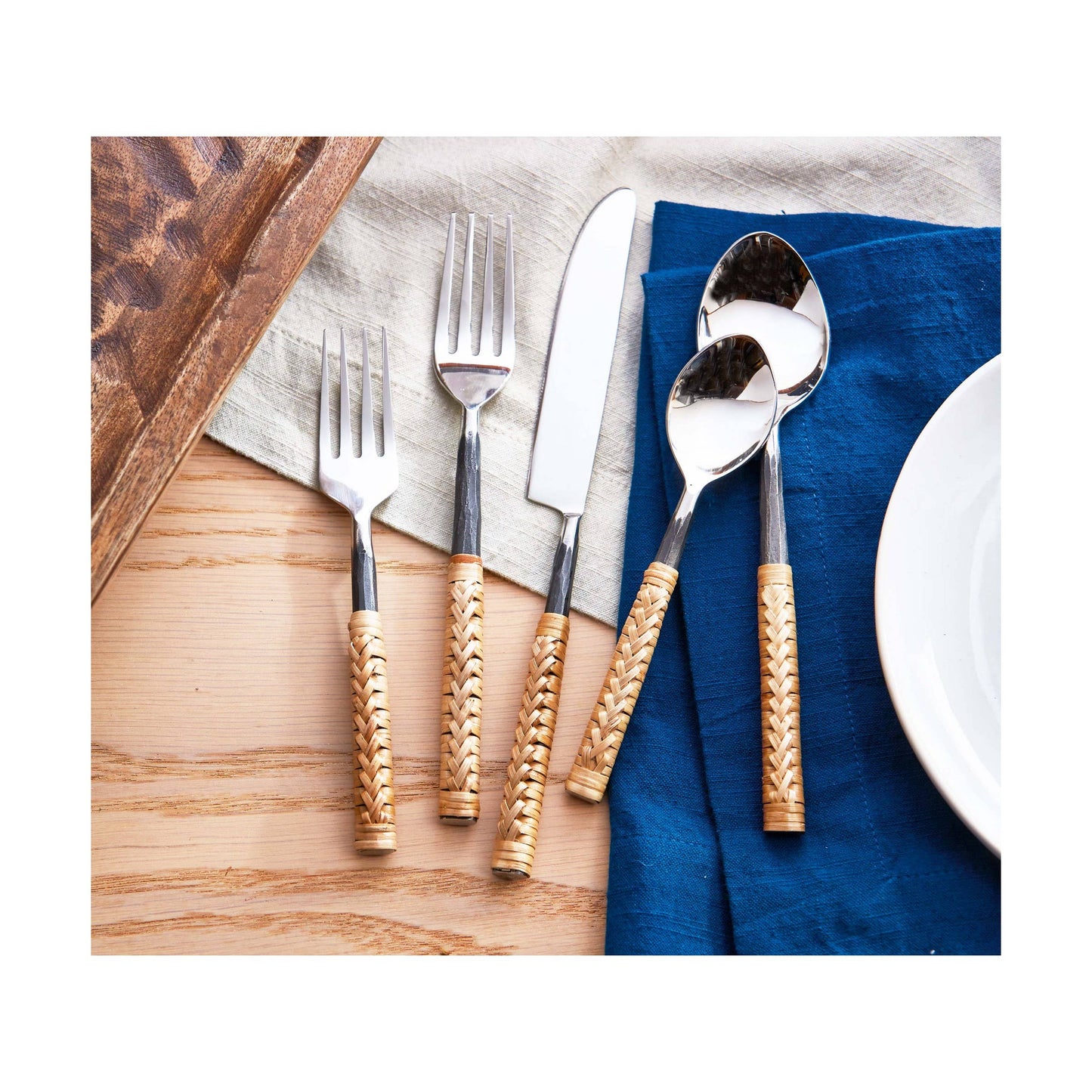 Bamboo Handle Flatware S/5 Natural Stainless Steel