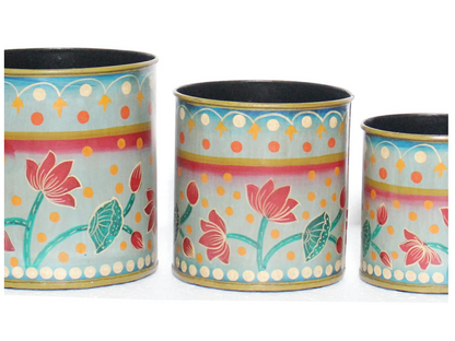 Colorful Painted Iron Planter