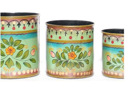 Colorful Painted Iron Planter