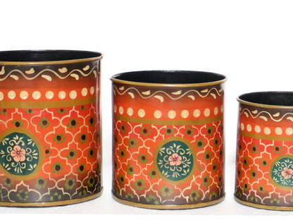 Colorful Painted Iron Planter