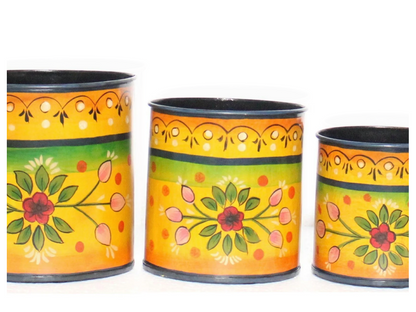 Colorful Painted Iron Planter