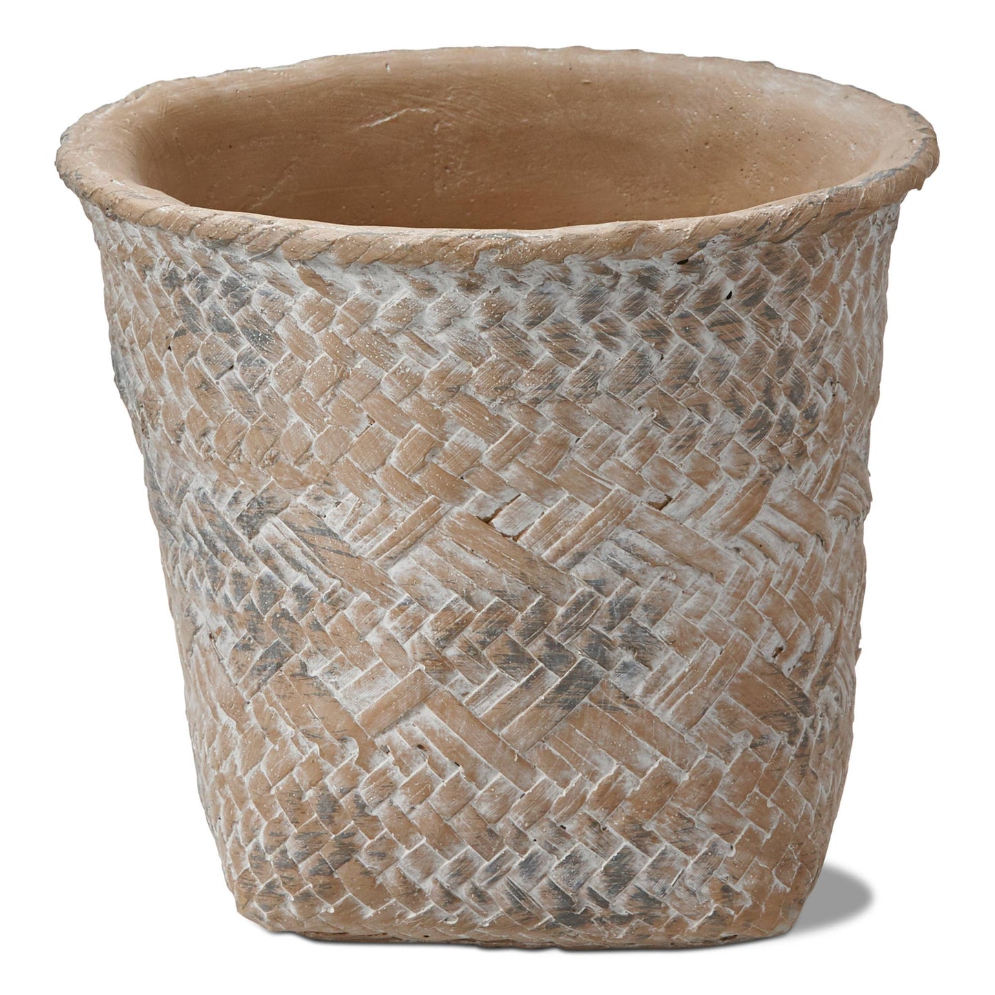 Tulum Cement Basket Planter Small Natural Summer