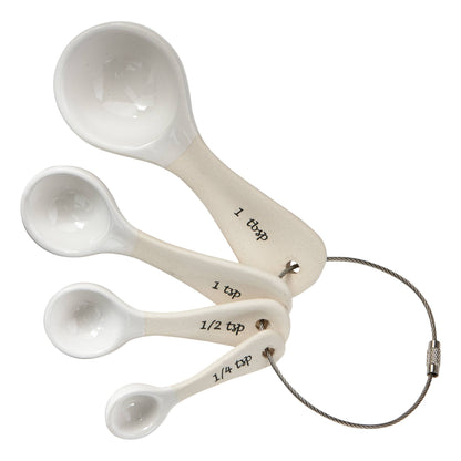 Measuring Spoon Set/4 White Stoneware