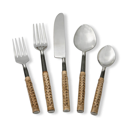 Bamboo Handle Flatware S/5 Natural Stainless Steel