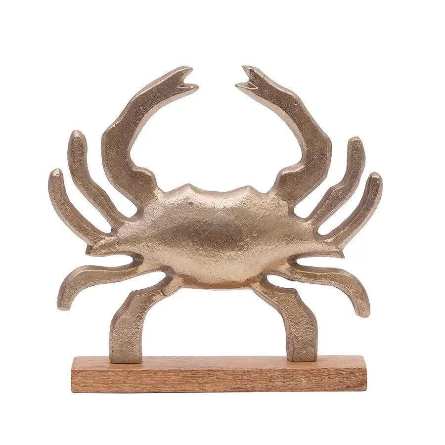 Coastal Metal Crab Decorative Figurine