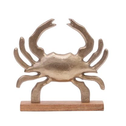 Coastal Metal Crab Decorative Figurine