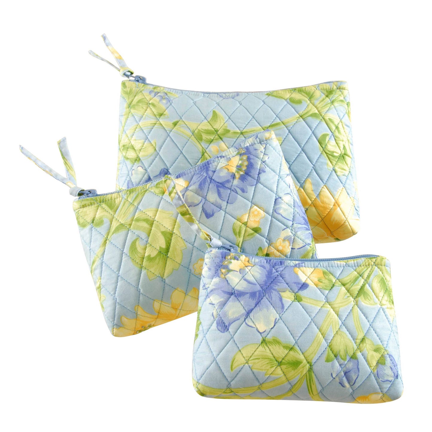 Sunshine Blue Floral Makeup Bag
