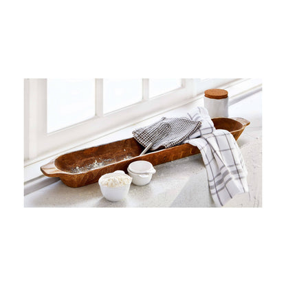 Long Bread Dough Bowl Natural Mango Wood Everyday
